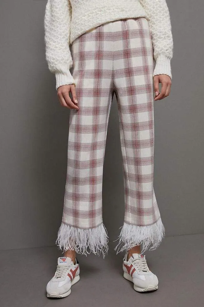 Chic Comfort Brenda Feathered Plaid Pants