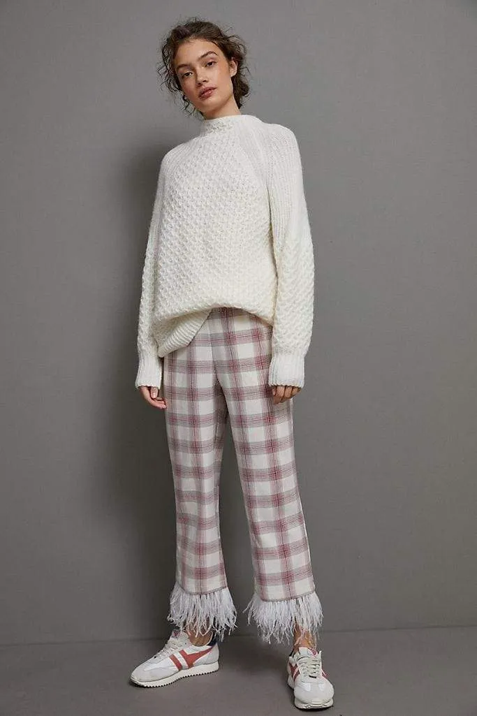 striped element Mid-rise fit Brenda Feathered Plaid Pants