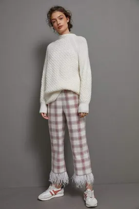 striped element Mid-rise fit Brenda Feathered Plaid Pants