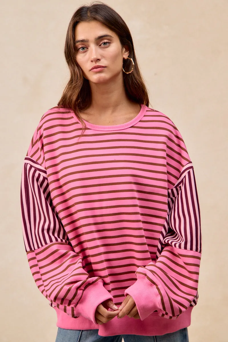 IT4780H-02 | FRENCH TERRY MIX AND MATCH JERSEY SWEATSHIRTS TOP Plaid Design