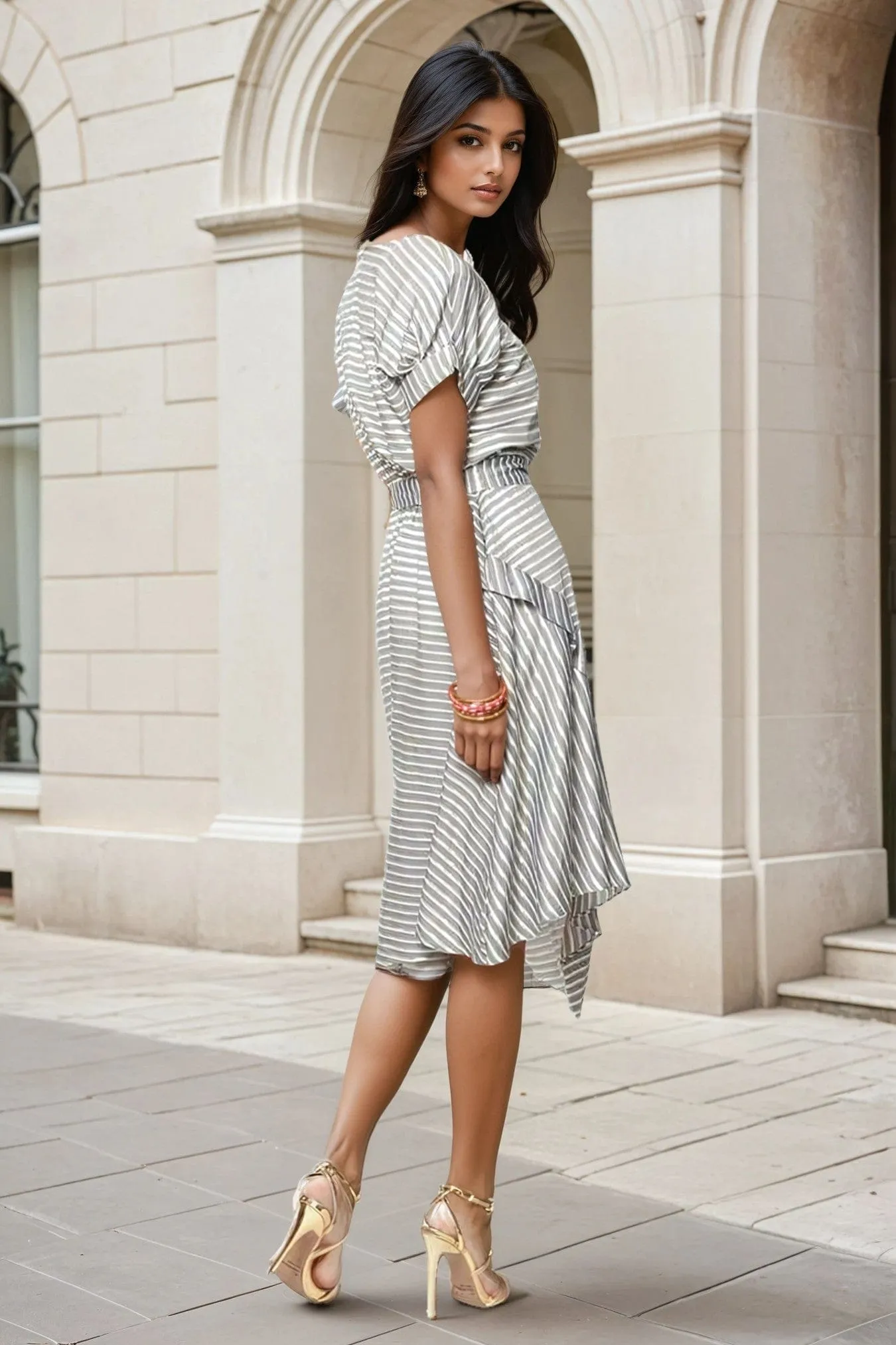 Chic Outfit Asby Dress - Gibson Stripe