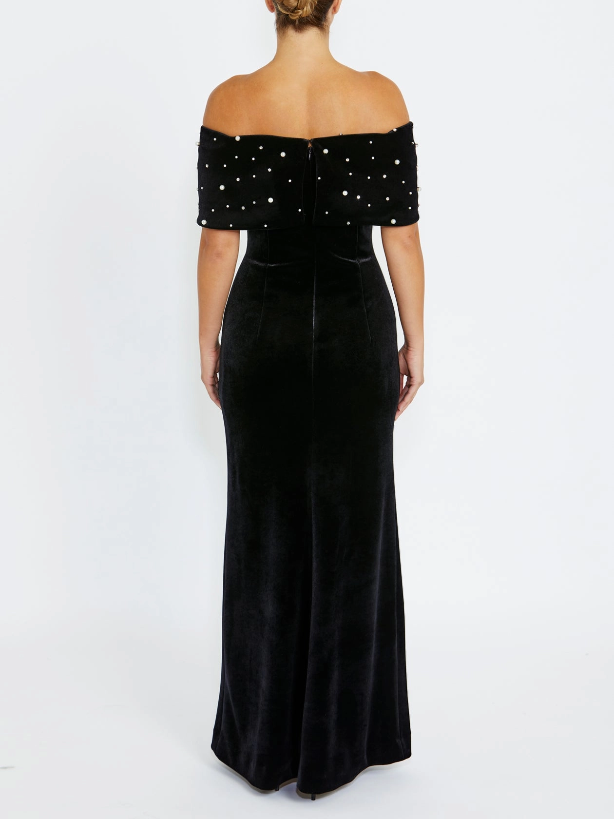 Chic and Simple Lila Black Velour Gown
