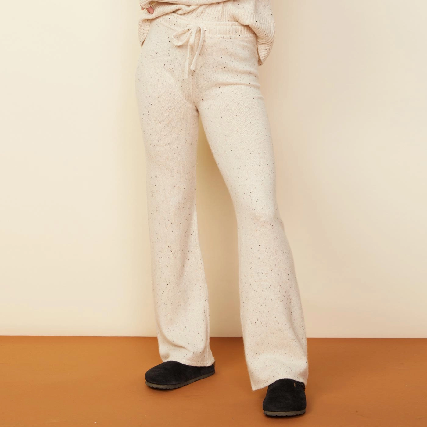 Raw edge Adjustable Waist Cashmere Neps Lounge Sweats