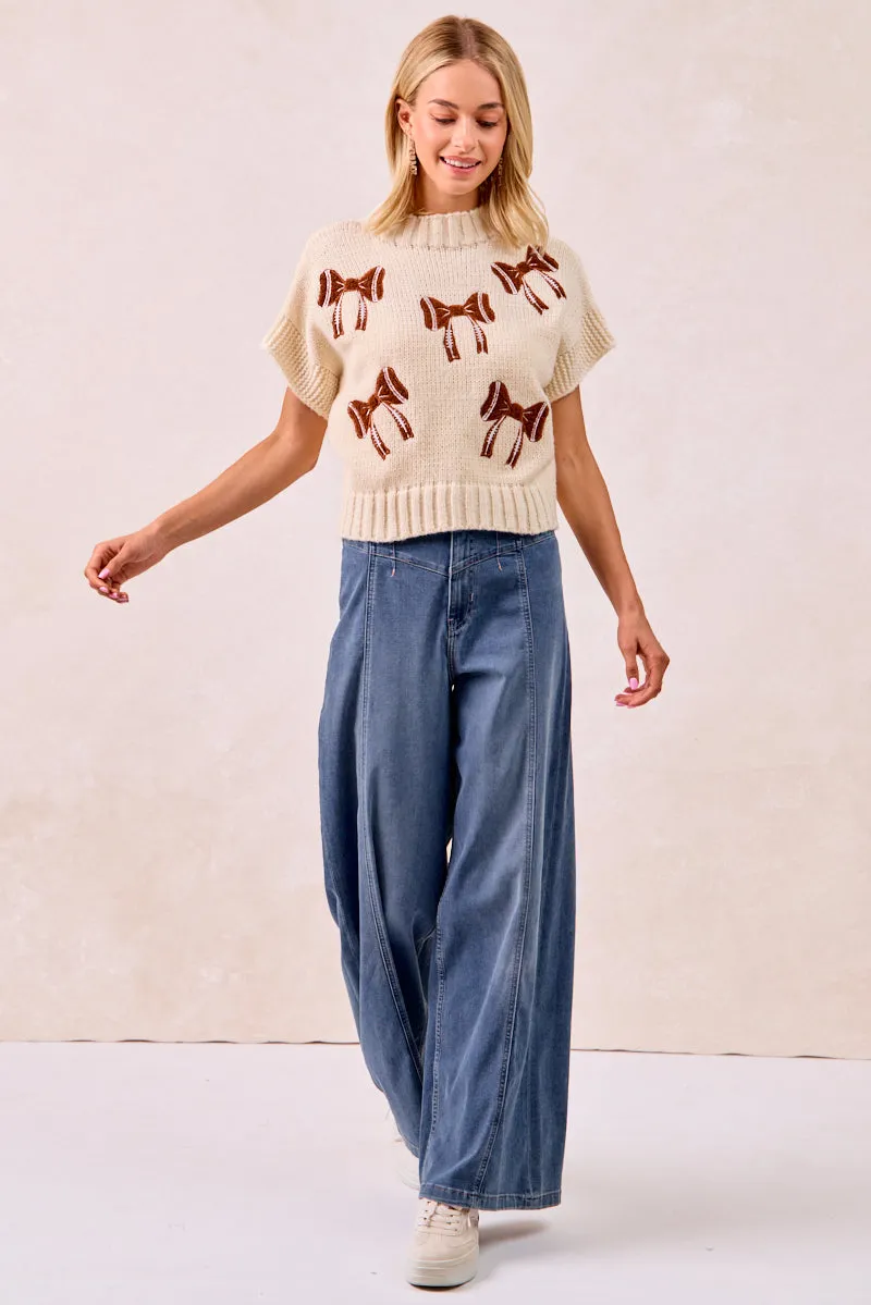 IT1388K-31 | GAMEDAY THEME FOOTBALL RIBBON PATCHED TOP Commuter Friendly Look