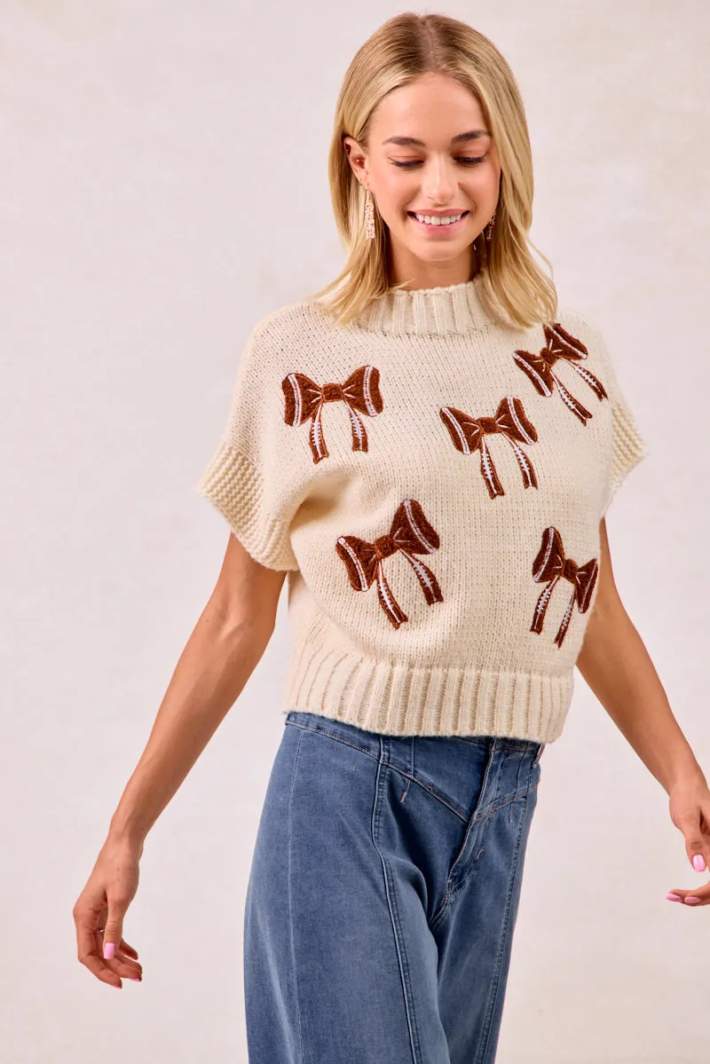 IT1388K-31 | GAMEDAY THEME FOOTBALL RIBBON PATCHED TOP Transitional Wear