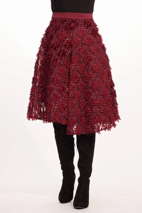 Dion Skirt ?C Sangria Fizz Simple Look Pleated design