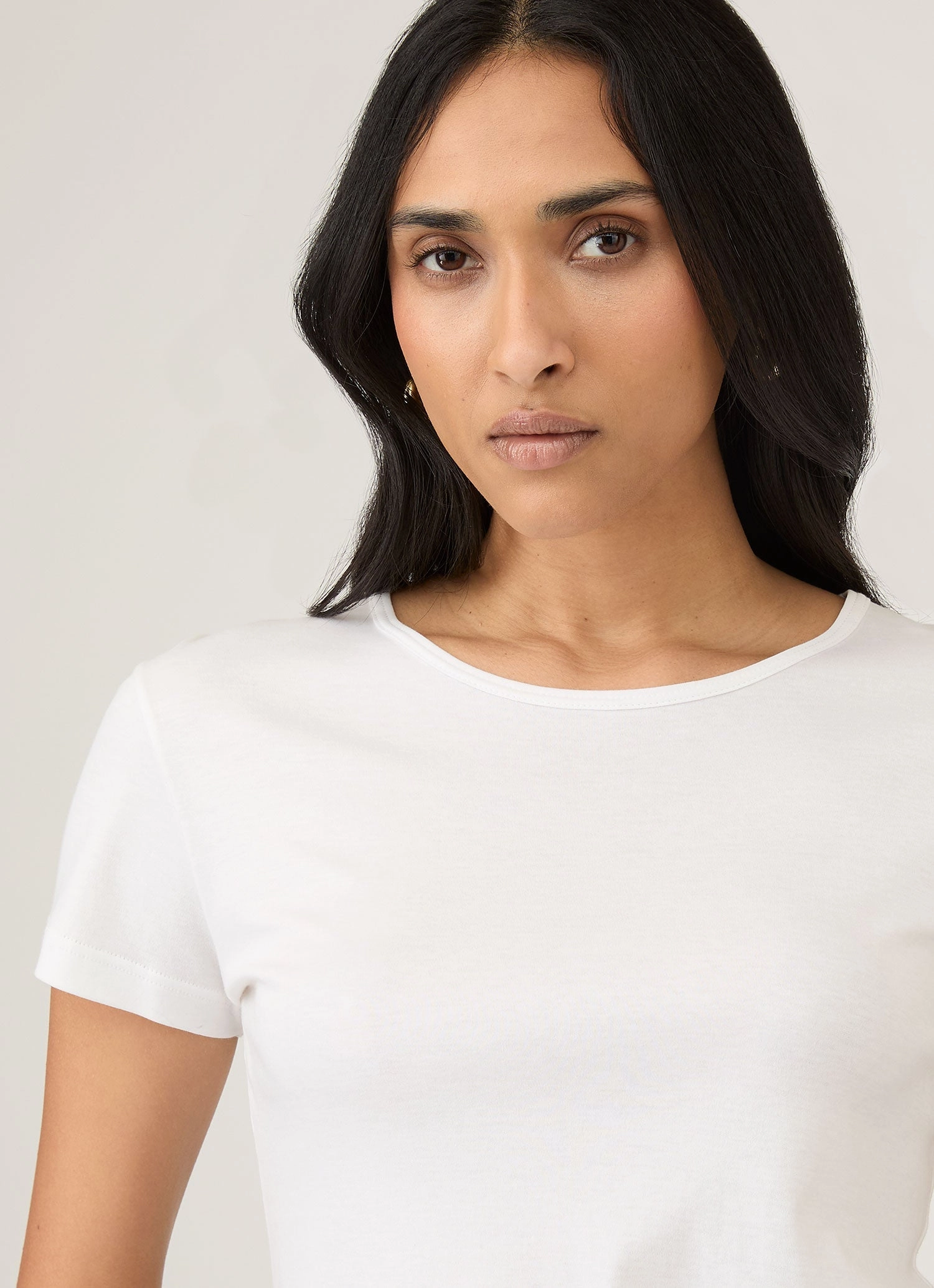 Chilly Weather Wear Women's Sea Island Cotton T-shirt in White