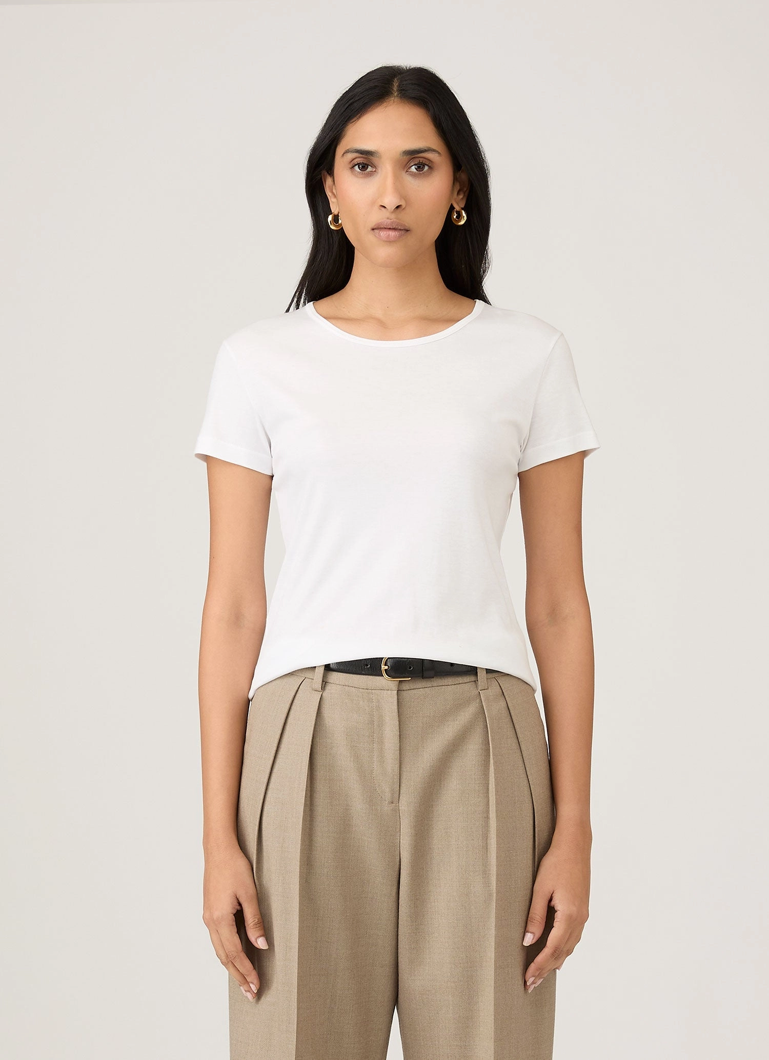 Classic Casual Look Everyday classic shirt Women's Sea Island Cotton T-shirt in White
