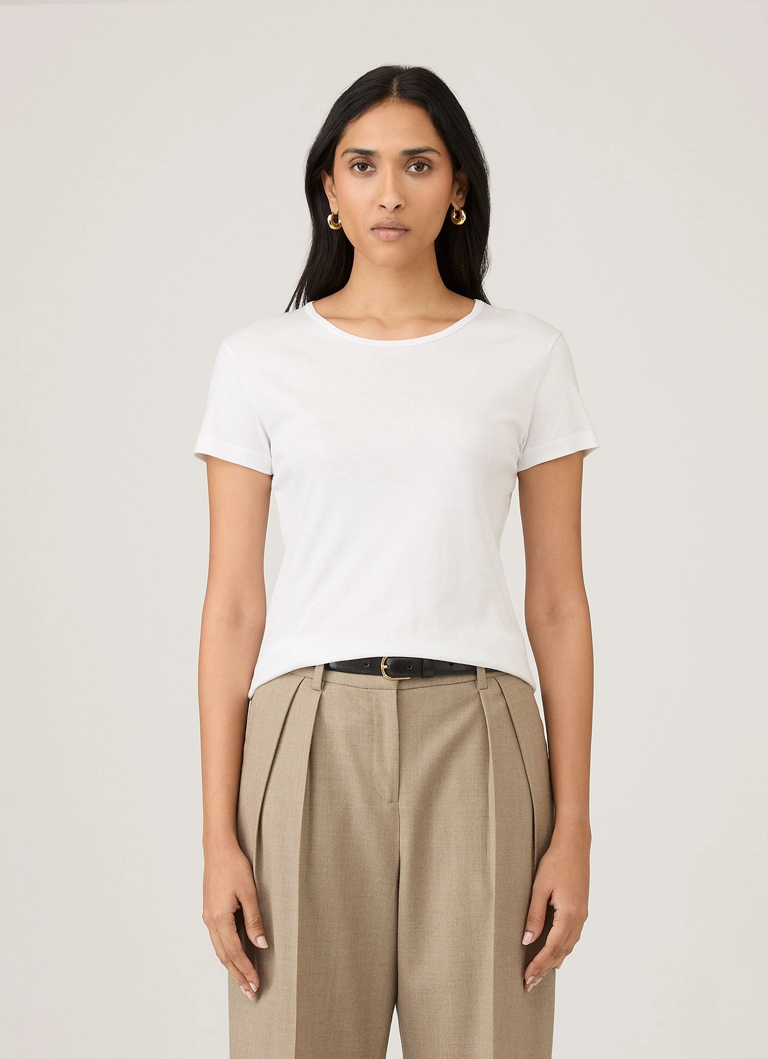 Chilly Weather Wear Women's Sea Island Cotton T-shirt in White