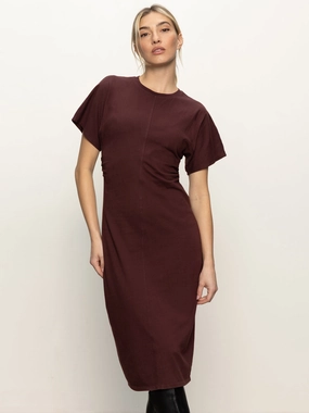 Cinched Waist T-Shirt Dress Chicory Smooth Vibes Evening Chic