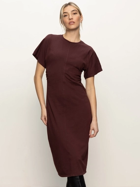 Cinched Waist T-Shirt Dress Chicory Smooth Vibes Evening Chic