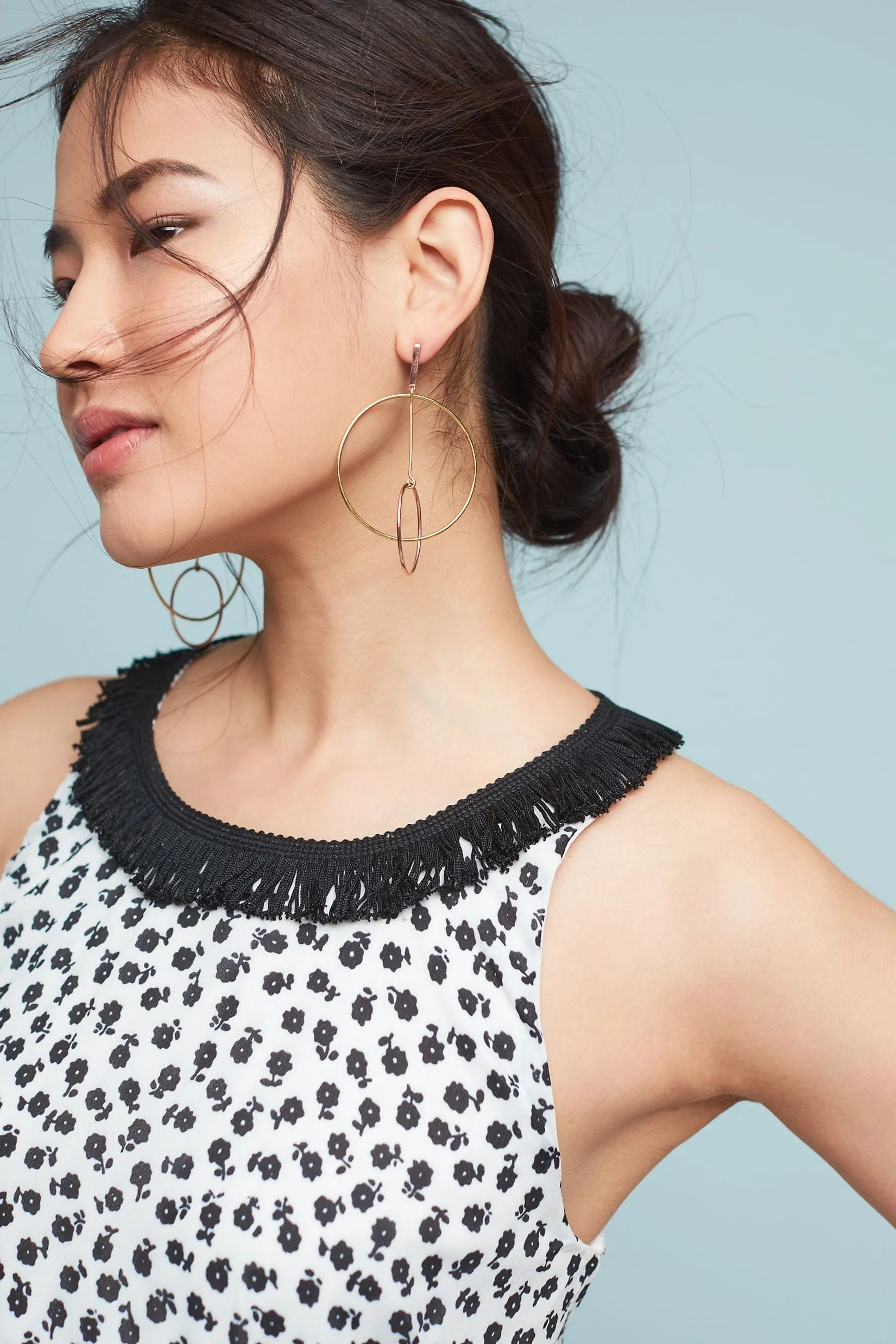 Claire Dress - Black & White Floral Greek Goddess