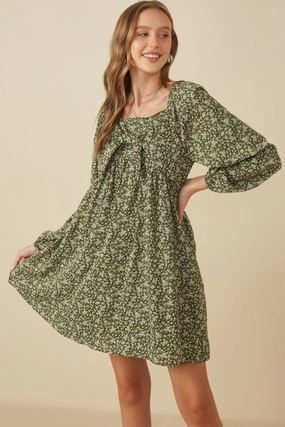 Everyday Ready Ditsy Floral Tie Front Smocked Back Dress