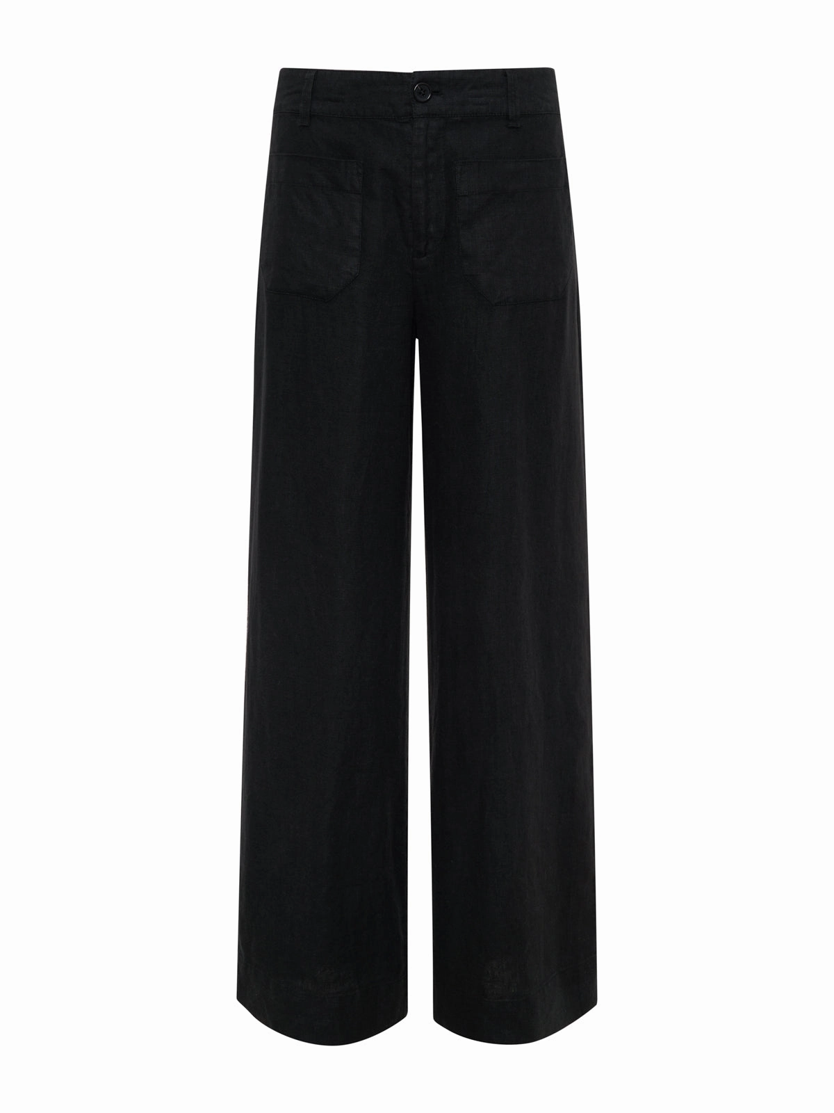 Classic Fit The Linen Marine Wide Leg Semi-High Rise Pant Black Extended Sizing
