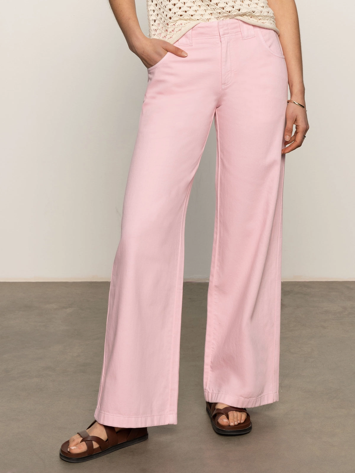 Classic Form Arden Wide Leg Jeans Washed Cherry Blossom
