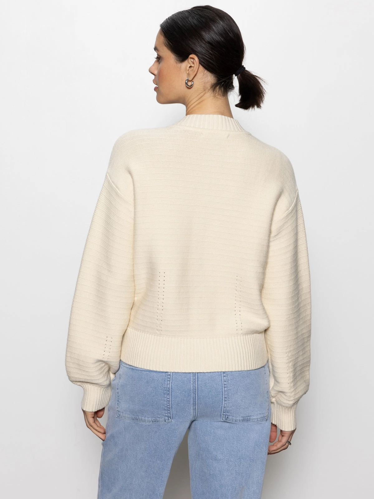 Classic Wear Knitted Bomber Jacket Muslin