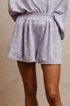 Chic Style Heat Friendly IB1653S-03 | TEXTURED FLOWER WAIST BAND SHORTS