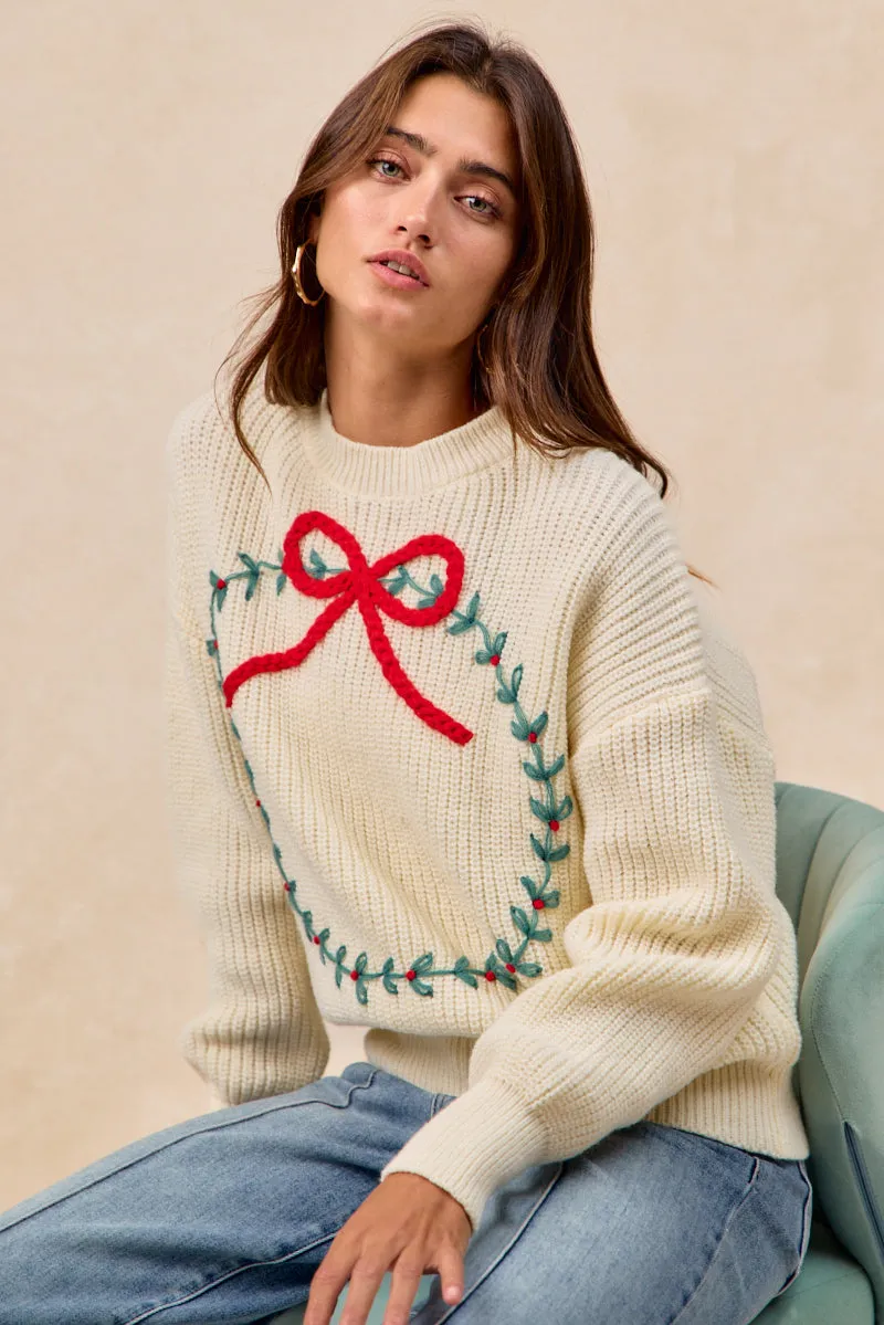 IP8254S-12 | CHRISTMAS WREATH HACCI KNIT TOP Classic Cut Sleek Finish