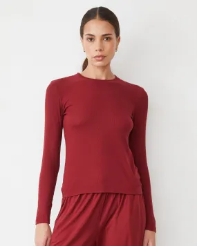 Supimafine Rib Long Sleeve Crew Tapered Cut
