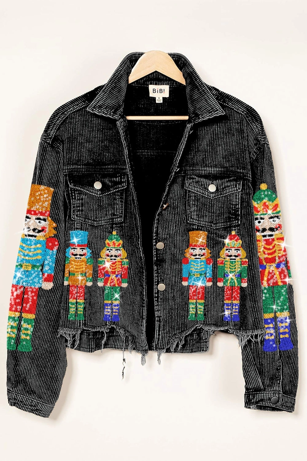 Effortless Style Bootcut shape IP6187G-22 | NUTCRACKERS EMBROIDERY CHRISTMAS CORDUROY JACKET