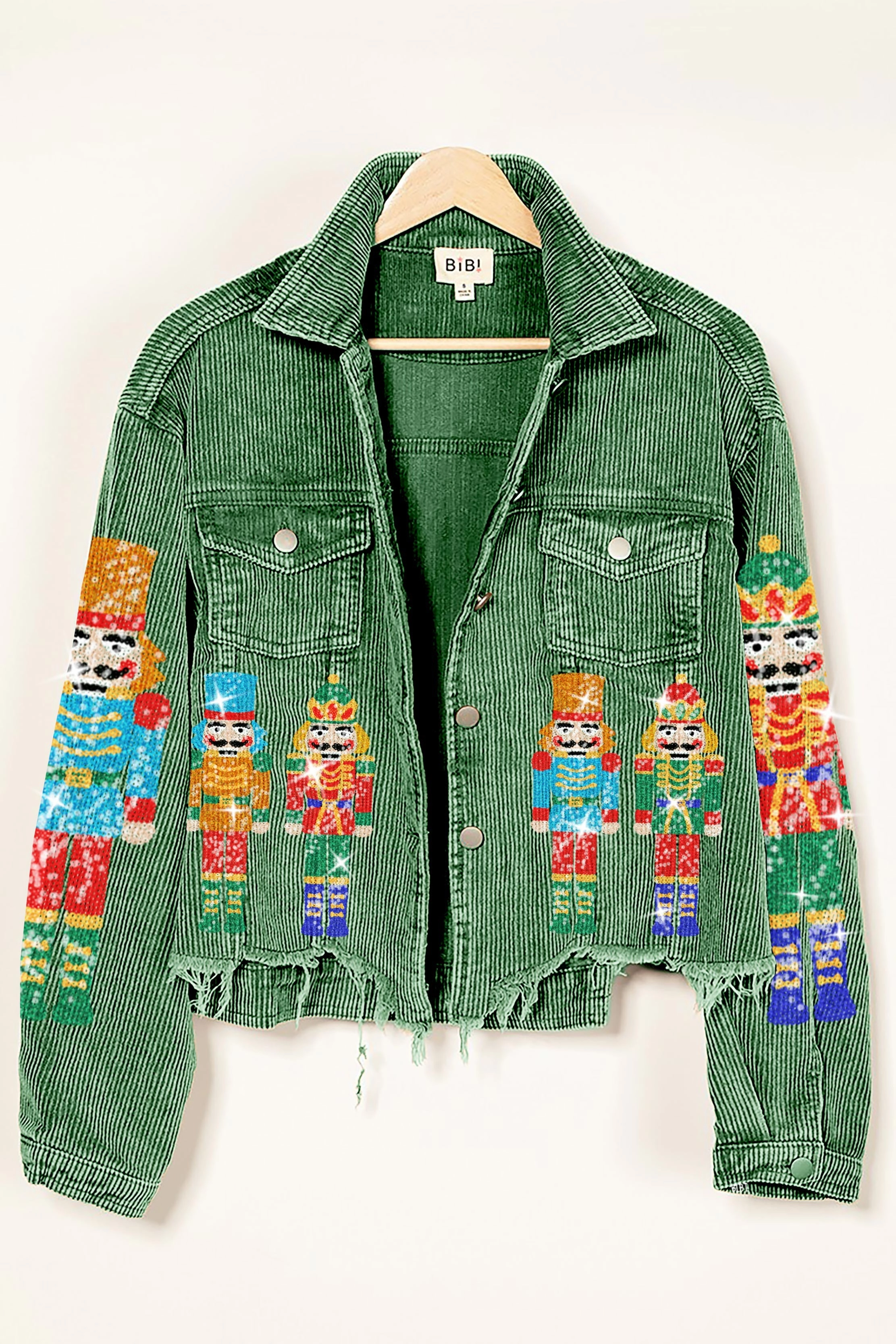 IP6187G-22 | NUTCRACKERS EMBROIDERY CHRISTMAS CORDUROY JACKET Light wash Air Flow