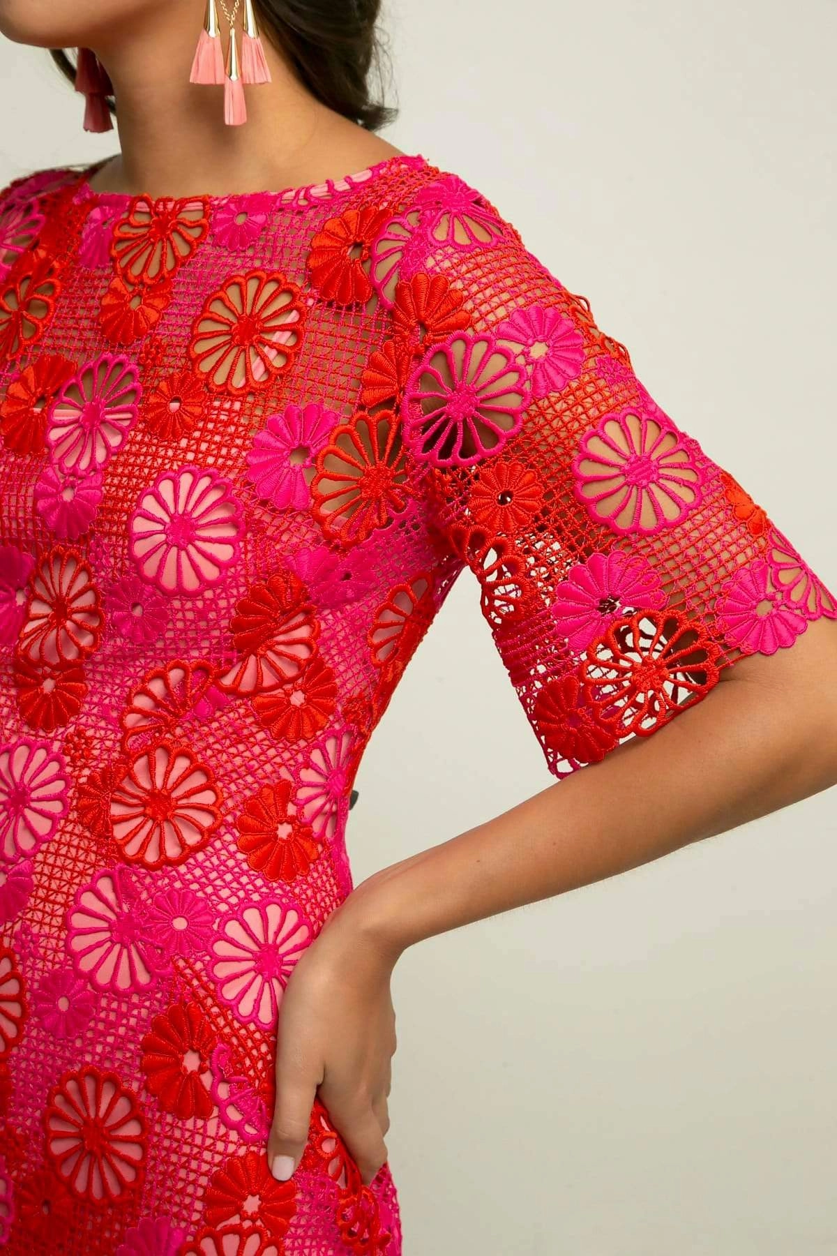 Cleo Dress - Strawberry Shortcake Flared shape