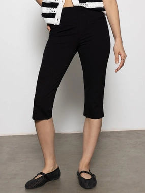 Clipper Ponte Capri Pant Black High Quality Material