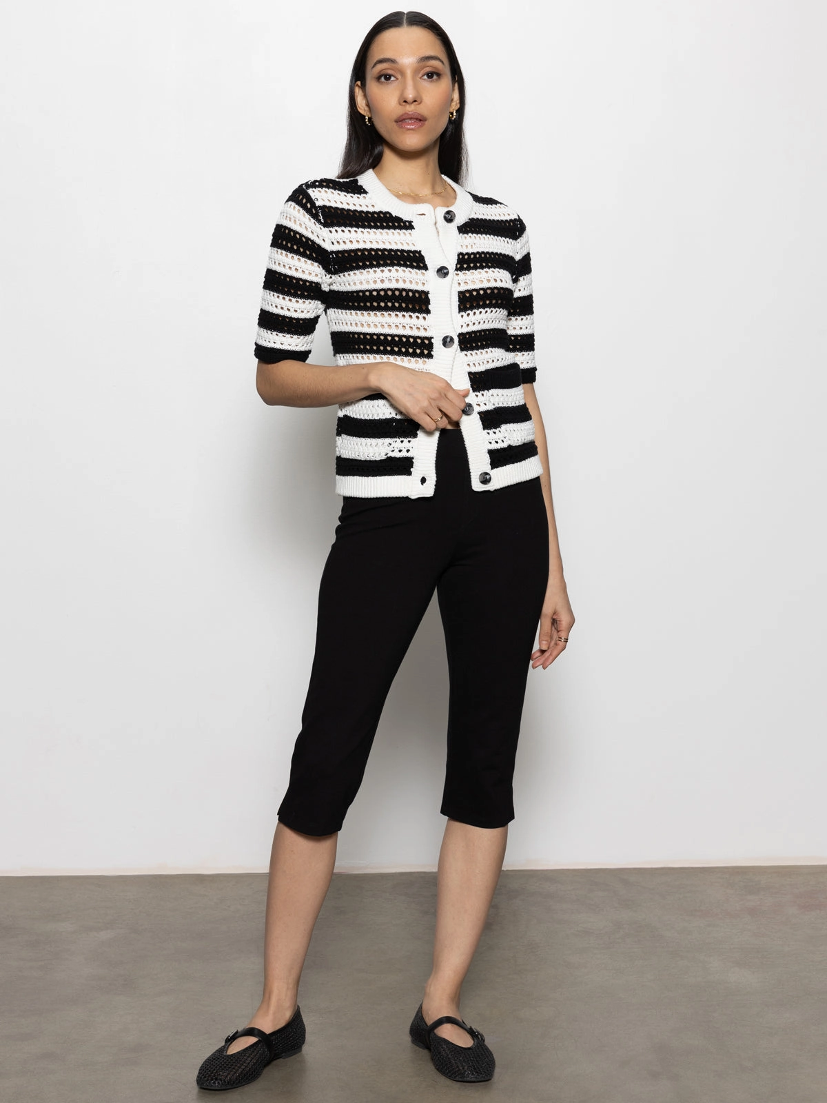 Clipper Ponte Capri Pant Black Full-length