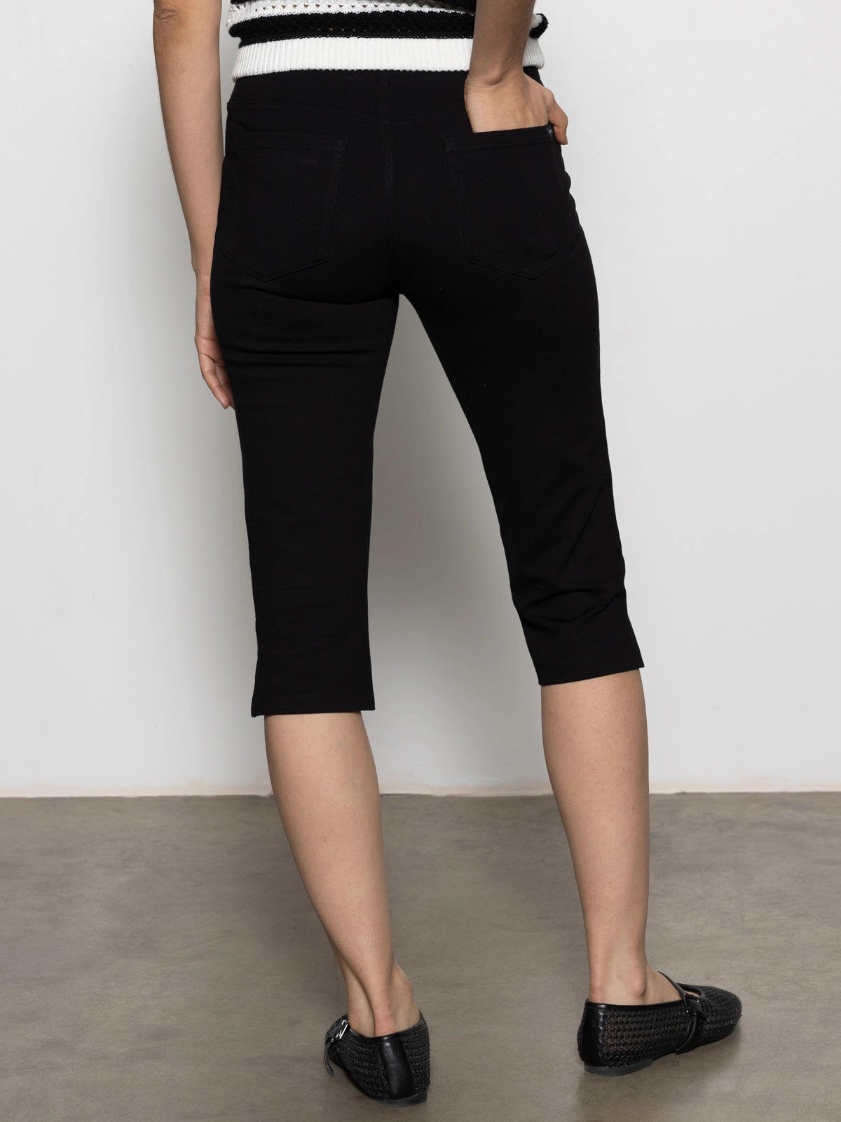 Clipper Ponte Capri Pant Black Full-length