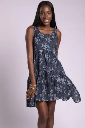 Eva Franco Dress Coconinno Trapeze Dress- Panama Blue