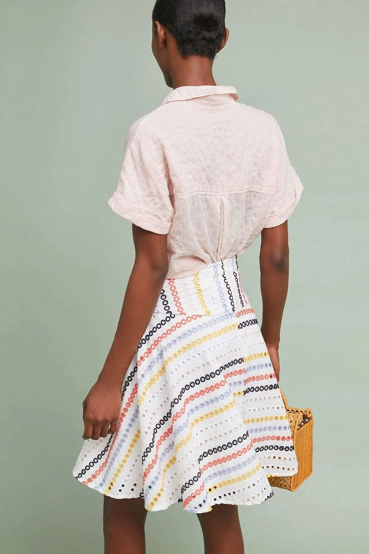 Colorful Eyelet Skirt Sleek Appeal