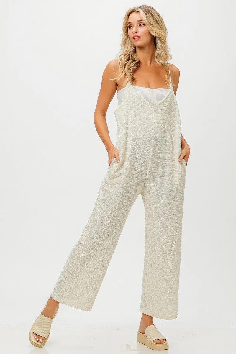 Urban Style Versatile Design IB1369-01 | TWEED KNIT WITH STRAPED JUMPSUIT