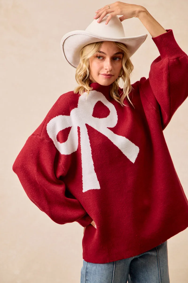 Layer Ready Tailored Fit IT4766-01 | RIBBON OVERSIZED SWEATER TOP
