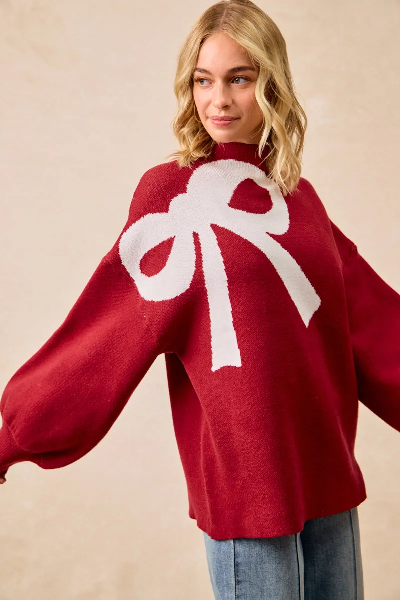 Soft Structure IT4766-01 | RIBBON OVERSIZED SWEATER TOP
