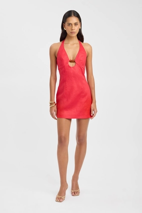Office Ease All-season Palm Beaded Mini Dress