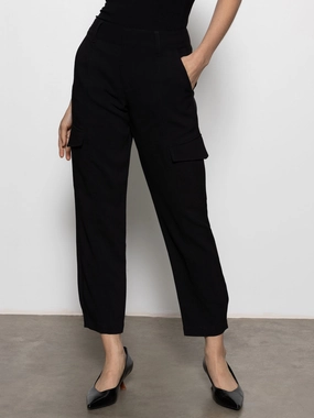 Polished Standard Rise Cargo Pant Black Soft Stretch