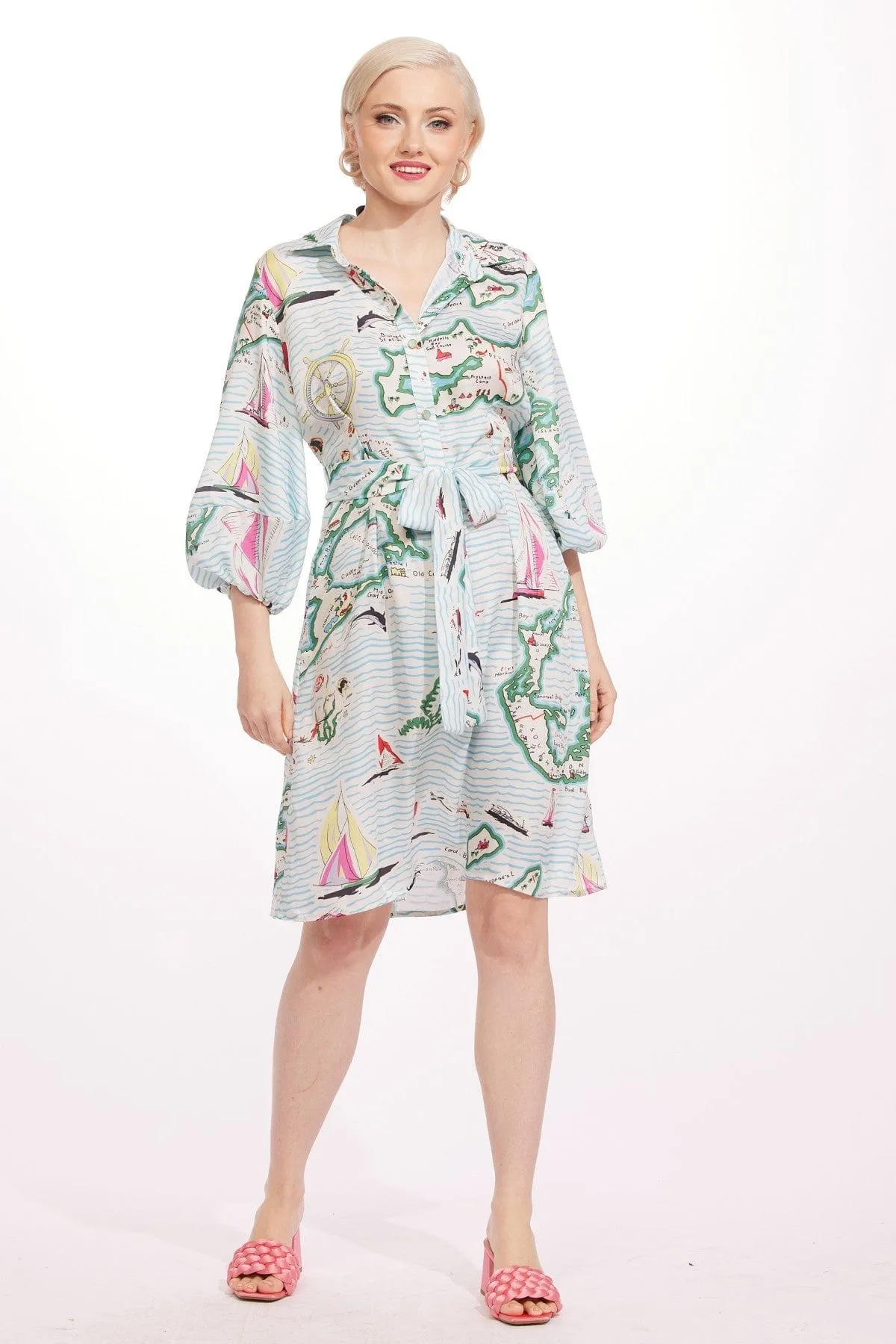 Contemporary Style Harper Dress - Sailboats