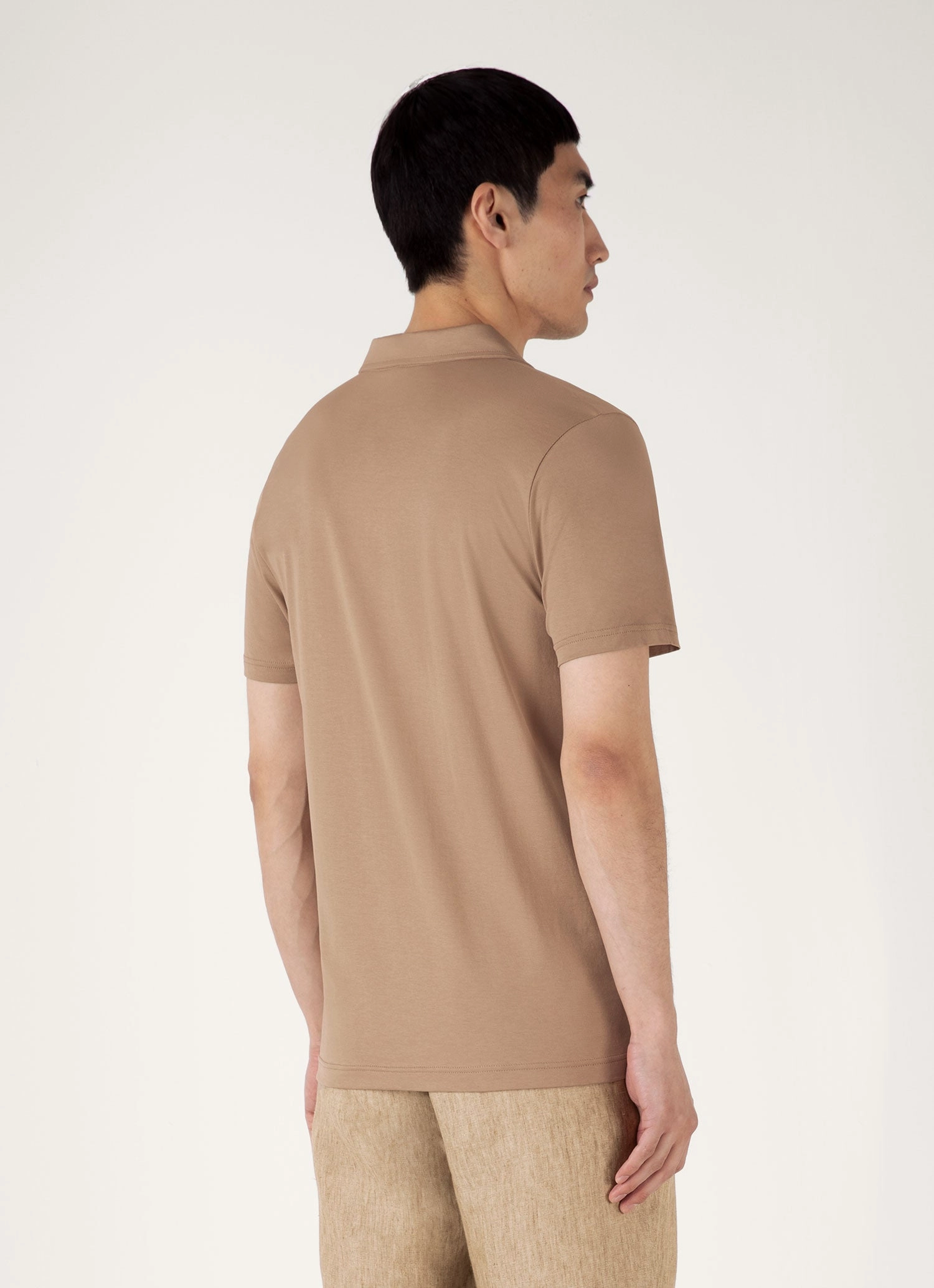 Contemporary Touch Men's Classic Jersey Polo Shirt in Dune