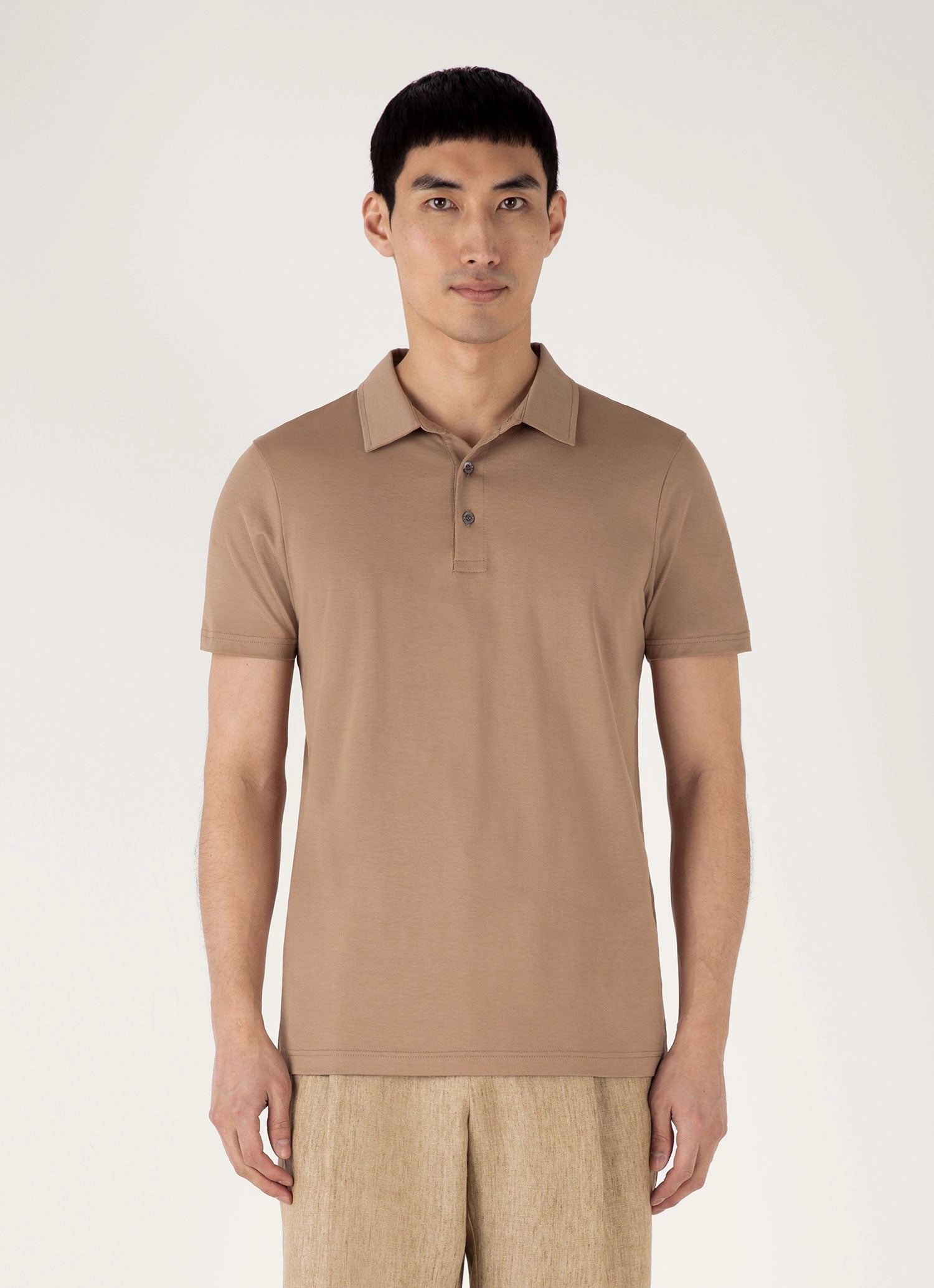 Contemporary Touch Men's Classic Jersey Polo Shirt in Dune