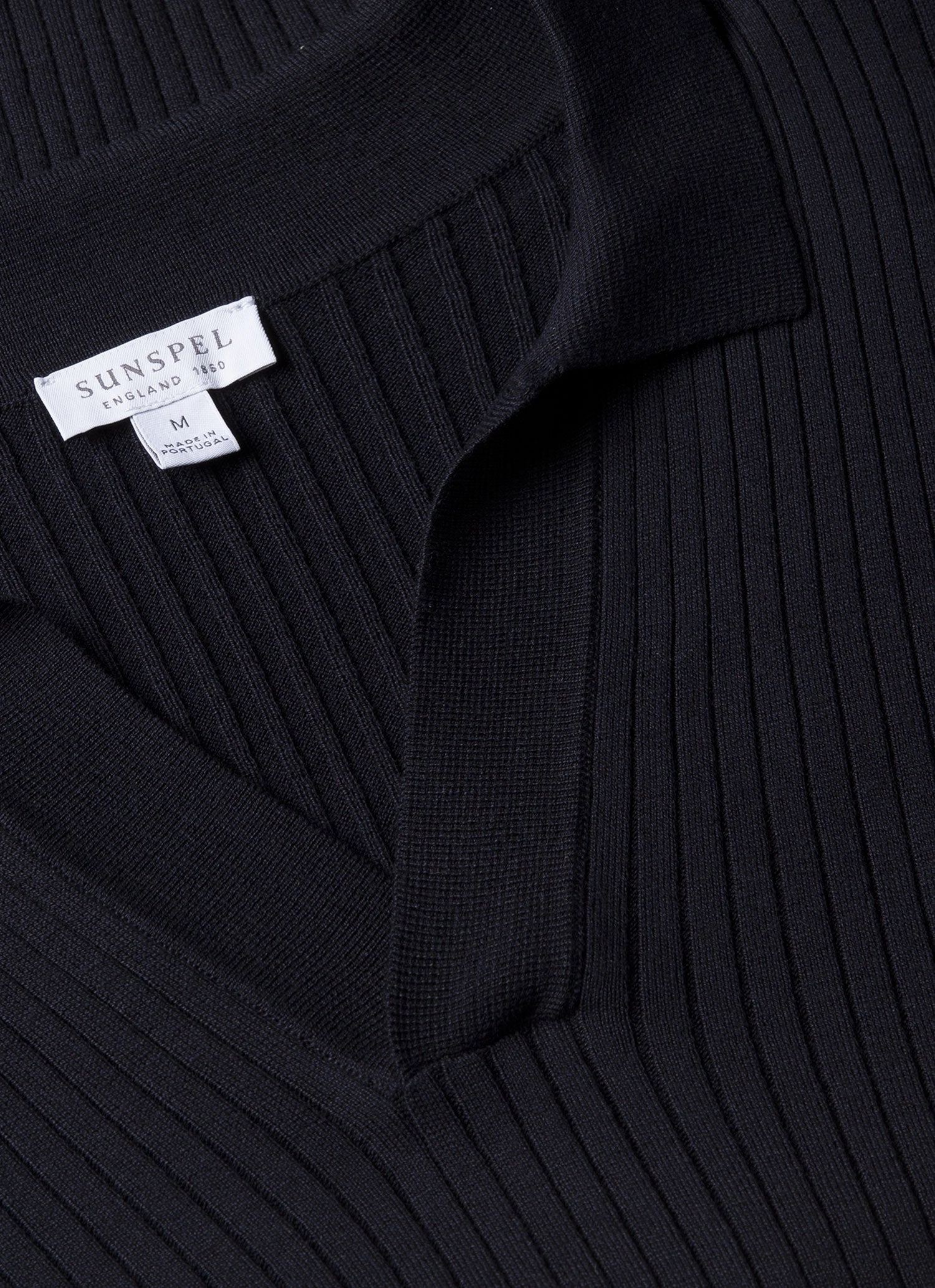 Cool Apparel Winter Men's Fine Rib Silk Cotton Polo Shirt in Navy