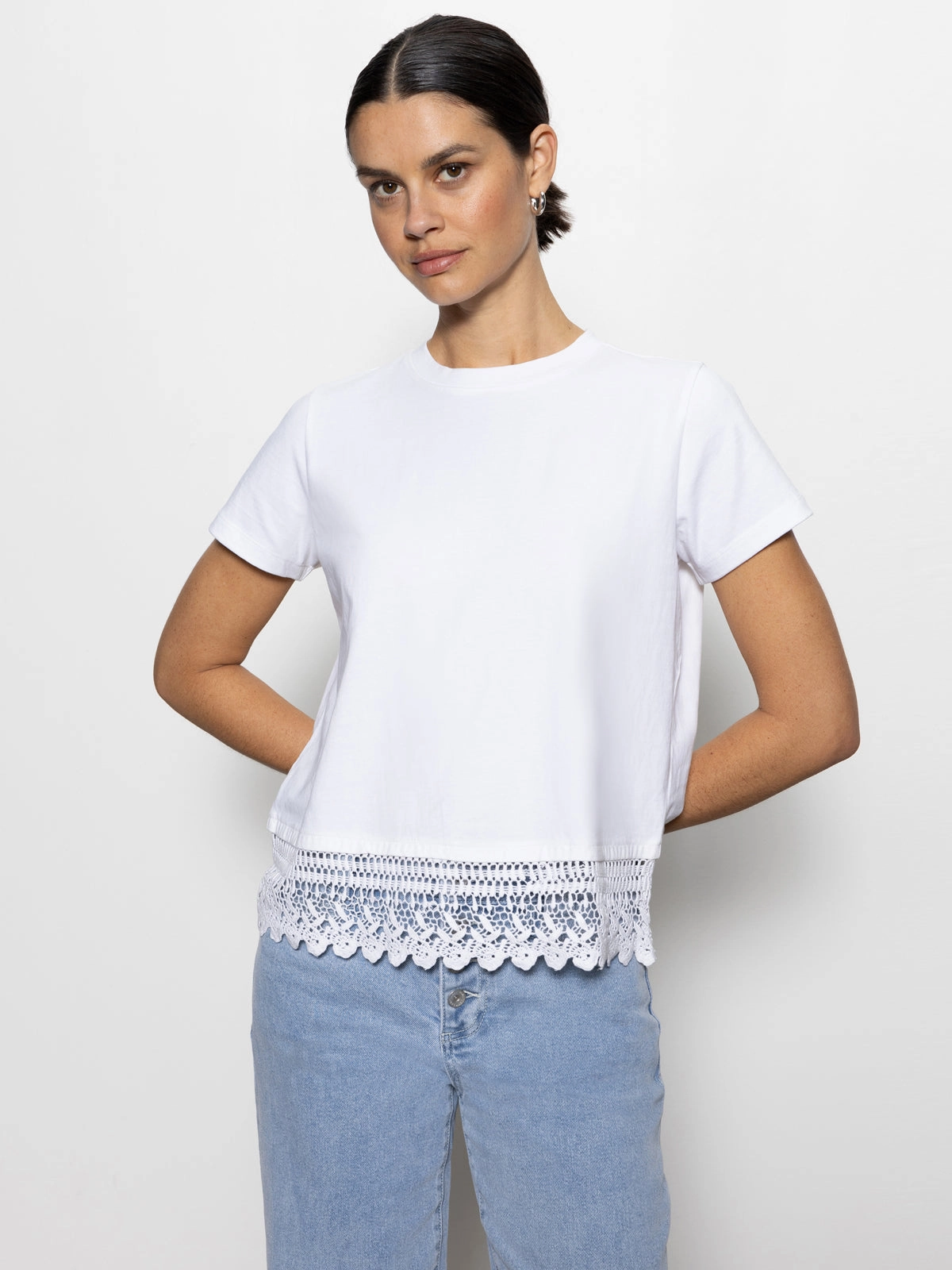 Cool Comfort Lace Remix Perfect Tee White