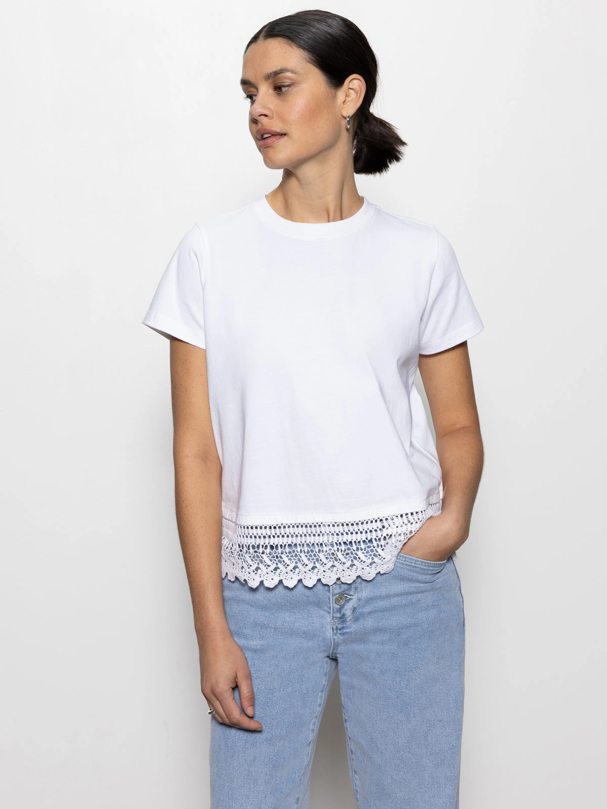 Cool Comfort Lace Remix Perfect Tee White