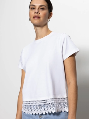 Elegant Detail Lace Remix Perfect Tee White