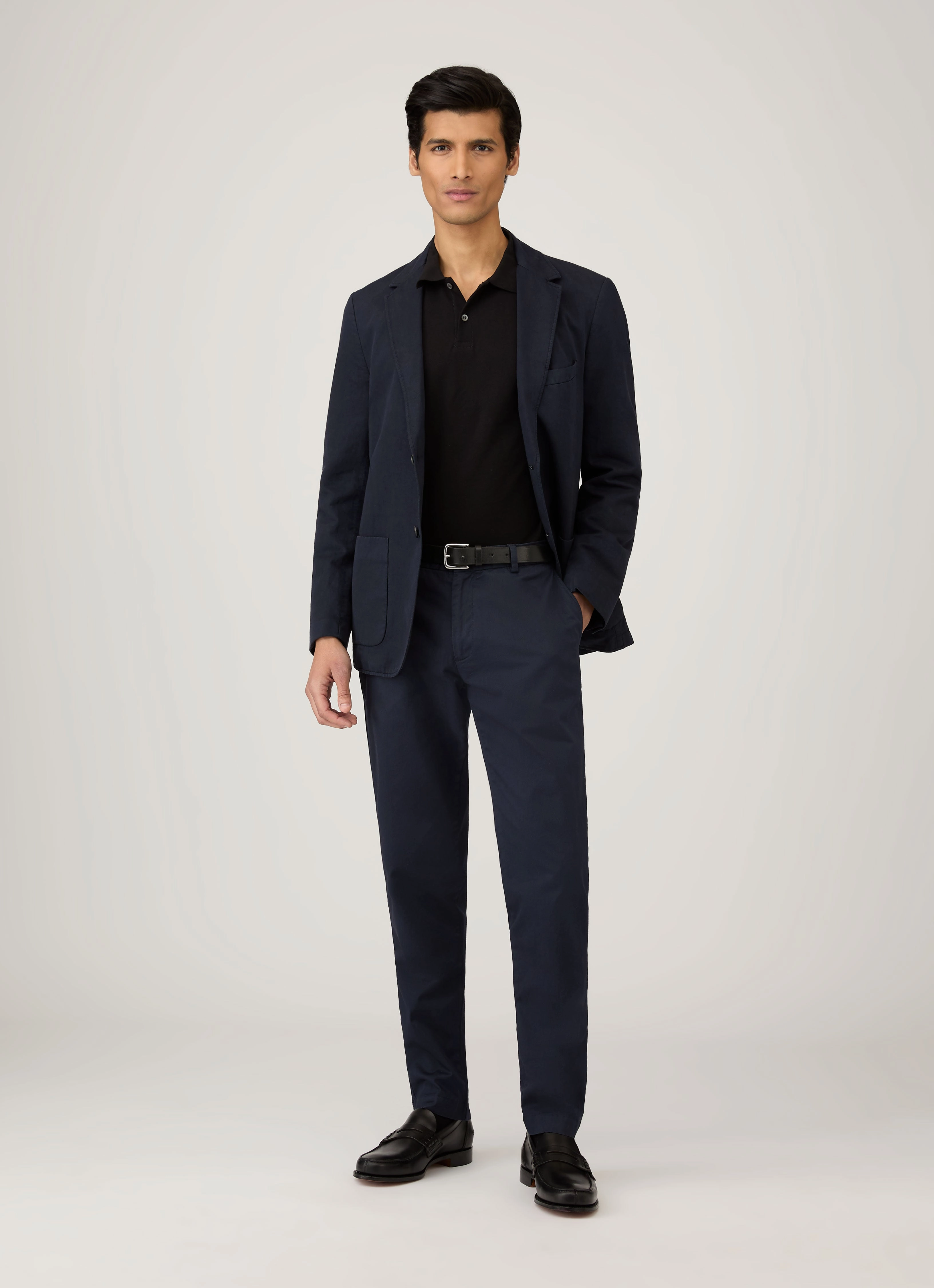 Cool Flow Men's Long Sleeve Piqu?? Polo Shirt in Black