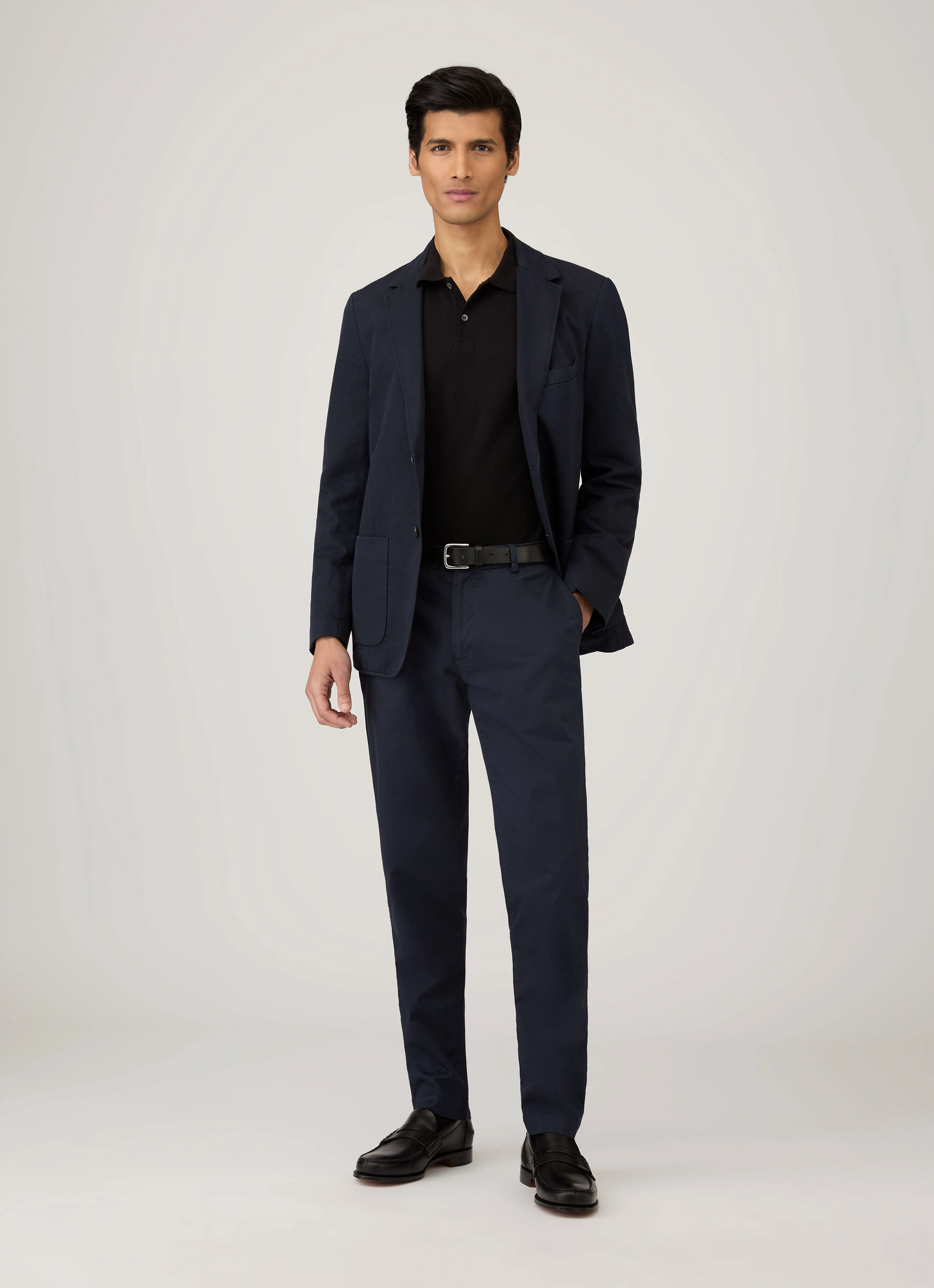 Cool Flow Men's Long Sleeve Piqu?? Polo Shirt in Black