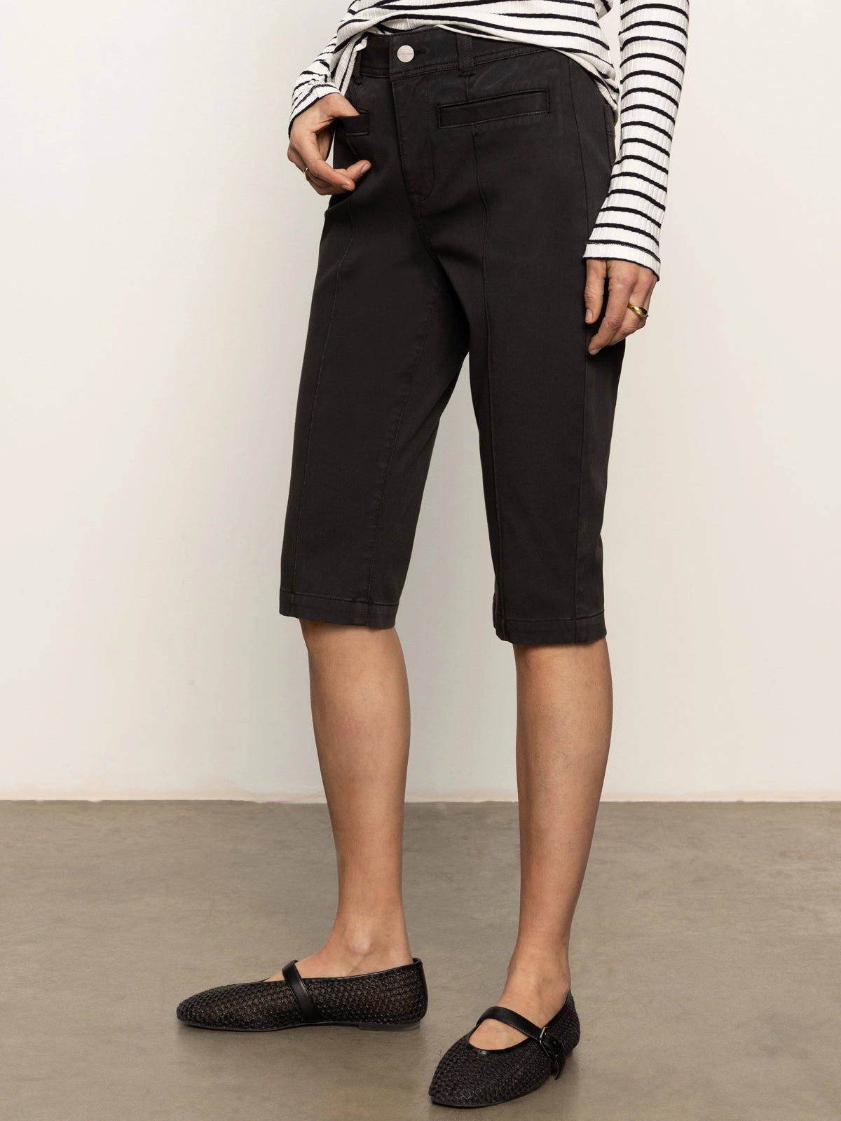 Cool Sculpted Decks High Rise Capri Pant Black