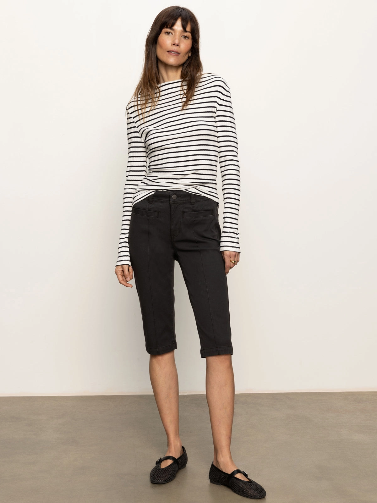 Cool Sculpted Decks High Rise Capri Pant Black