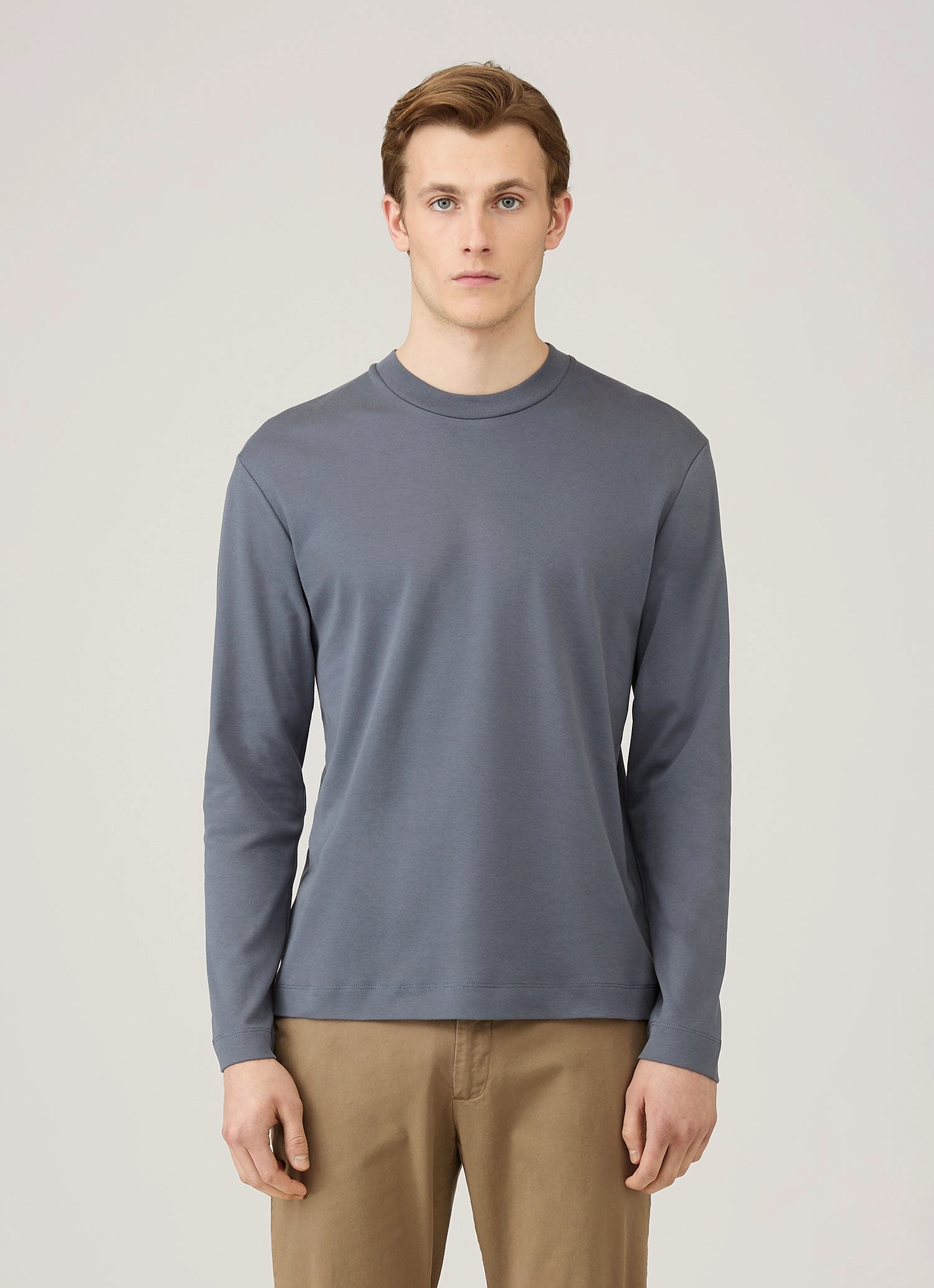 Cool Style Men's Long Sleeve Heavyweight T-shirt in Slate Blue