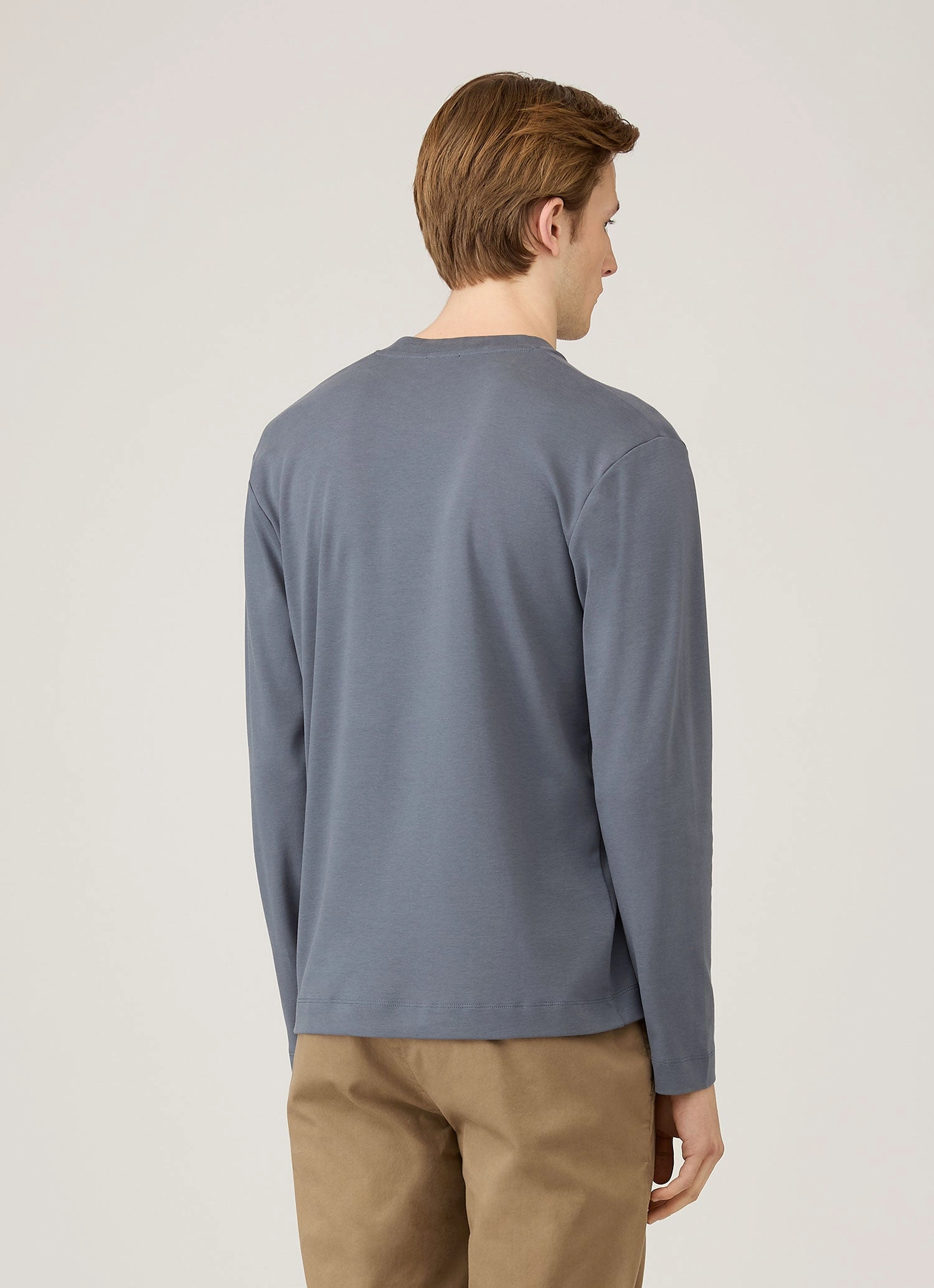 Cool Style Men's Long Sleeve Heavyweight T-shirt in Slate Blue
