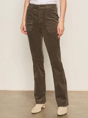 Contrast Trim Corduroy Hayden Bootcut Pant Kalamata